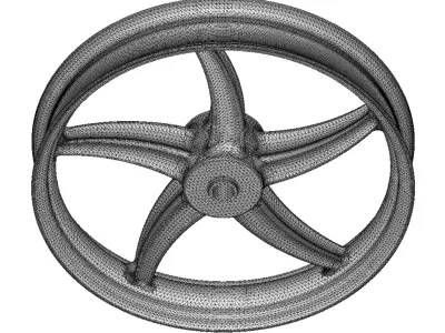 Stylish Motorcycle Wheel Rim 3D print model