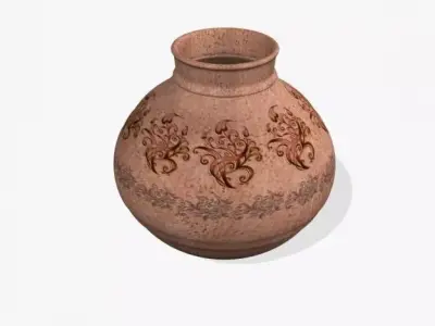 Mud Clay Pot Low-poly 3D model