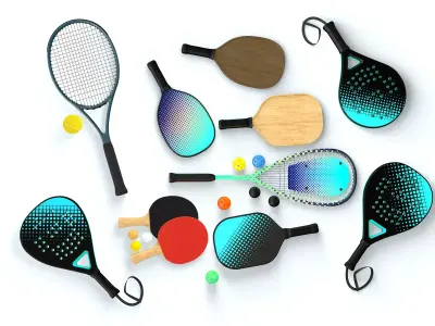 Sport Rackets Collection 3D model