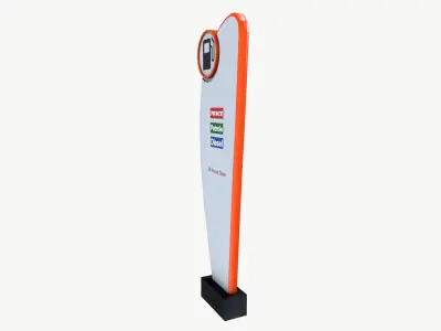 petrol pump sign board Low-poly 3D model