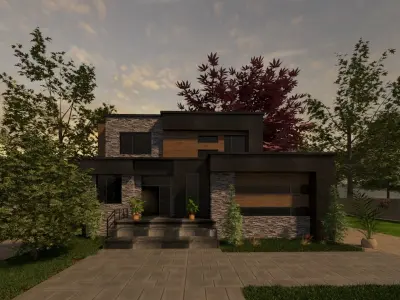 Modern House Free 3D model shop