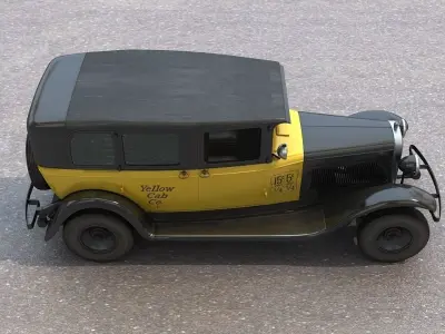1930 Gmc Model 6 Taxi Cab 3D model