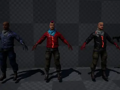 scarpunk unreal engine 4 Low-poly 3D model