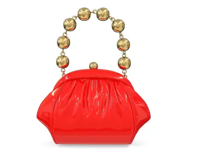 Handbag Purse with a gold chain Low-poly 3D model