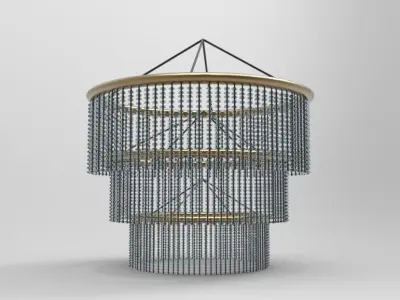 Luxury Beaded Chandelier 3D Model 3D model