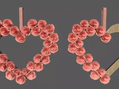 Wreaths with roses 3D model
