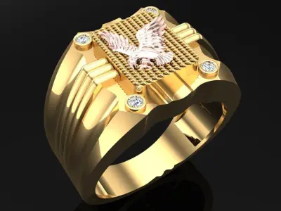 Eagle ring  - Mens rings - N575 3D print model