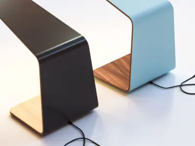 Wood lamps with LED lighting 3D model