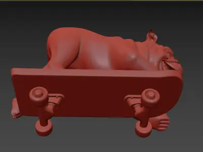 Skating dog printable 3D print model