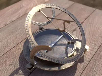 Sundial antique compass 3D model