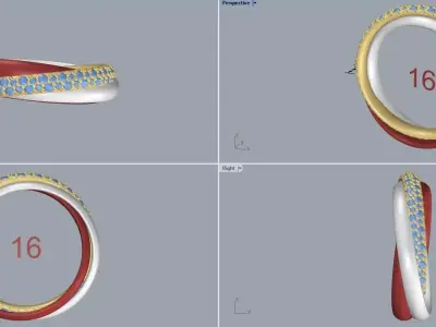 Trinity Ring Small Model Semi Paved 3D print model