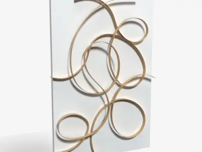 Uttermost Freehand 60 High Brushed Gold Metal Wall Panel PBR 3D model