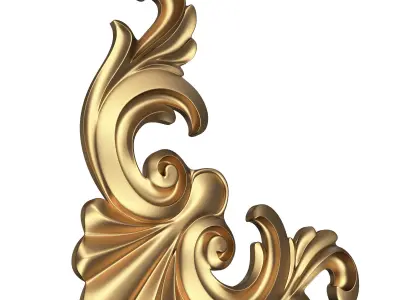 Corner Carved Plaster Molding Decoration 013 Low-poly 3D model