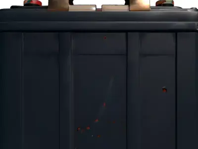 Rusty Industrial Car Battery PBR Asset Low-poly 3D model