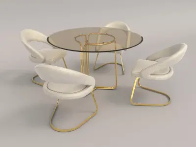 Modern Table and Chair Set 2 3D model