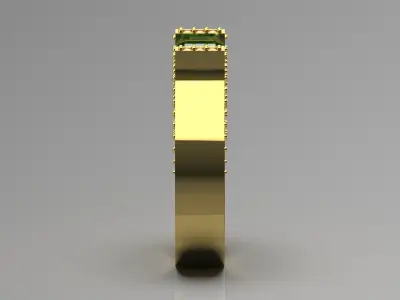 Luxury yellow gold ring with diamonds green rubies model jr00113 3D print model