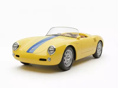 Porsche 550 Spyder Inspired Low-poly 3D model