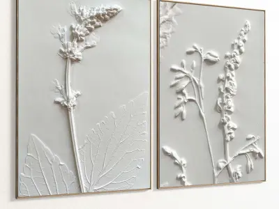 Plaster Two Photo Frame 246 Low-poly 3D model