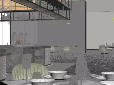 Restaurant Interior Design 3D model