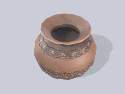 Clay pot Low-poly 3D model