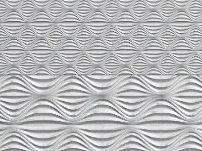 Gypsum 3D panel - Circular wave low poly 3d model Low-poly 3D model