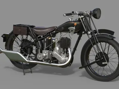 Vintage motorcycle cafe racer Ariel 550 SV 1928 3D model