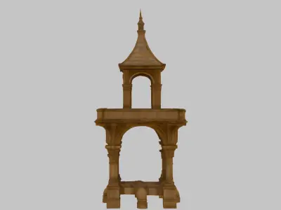 Wooden Bridge Low-poly 3D model order