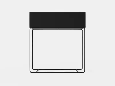 Plant Box Flower box -Black Low-poly 3D model