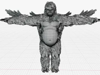 King Kong with Fur 3D model