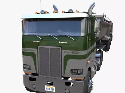 Peterbilt 362 dump trailer Low-poly 3D model