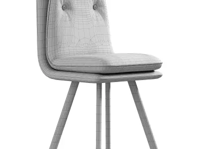 Orange Dining Chair PU Leather Side Chairs By Homary 3D model