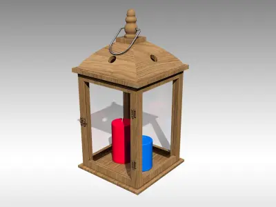 Wood Lantern 01 Low-poly 3D model