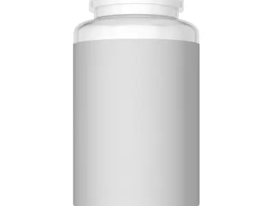 White Bottle with Label 3D model