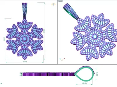 Snowflake Pendant 3D print model