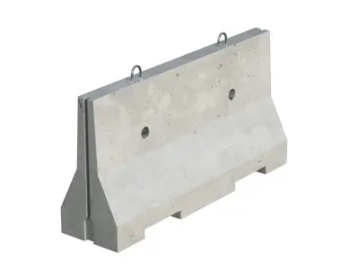 Concrete Barrier Low-poly 3D model 8
