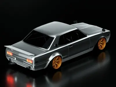 Nissan Skyline GTR 1970 - Silver 3D model Free 3D model