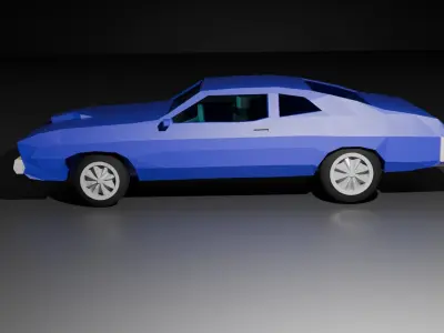 Low Poly American Muscle Car Low-poly 3D model