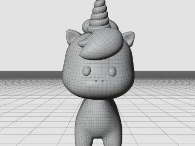 Unicorn Cute Cartoon Low-poly 3D model