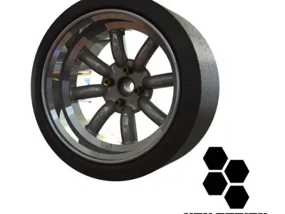 Watanabe wheels 8 spoke wheels 3D print model