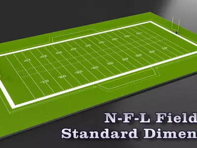 American Football Field-NFL  version Low-poly 3D model