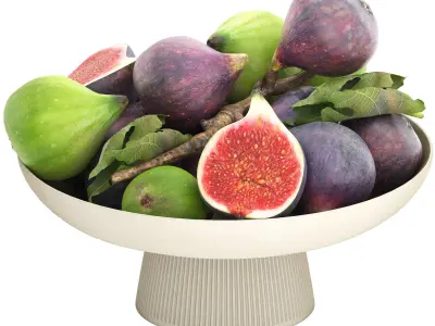 bowl of figs fruit 3D model