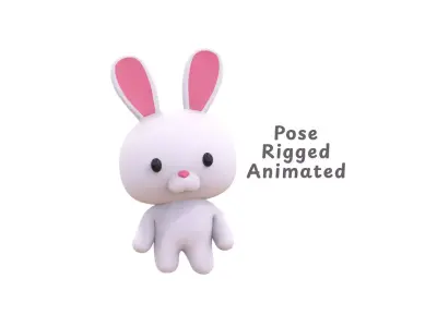 Rabbit Rigged Low-poly 3D model
