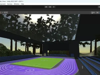 Simple Stadium Low-poly 3D model