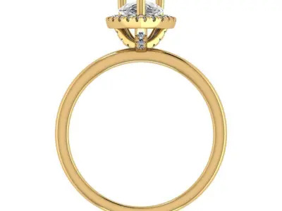 Pear shape halo diamond ring 3D print model