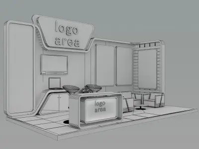 Booth Exhibition Stand a6 3D model