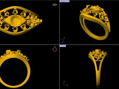 Diamond Ring - 0032 3D print model