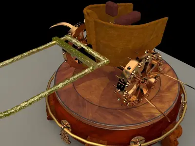Chinese display stand with chariot 3D model