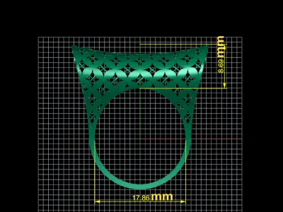 fusion women gold ring 3D print model