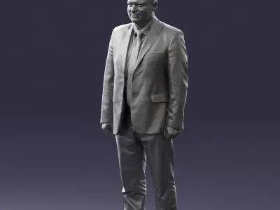 Man in gray jacket 0619 3D Print Ready 3D print model