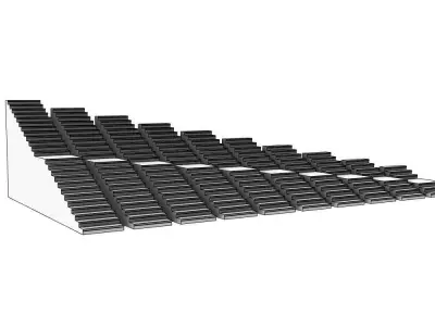 Stairs Pack X10 stair set with landing 3D model V1 3D model